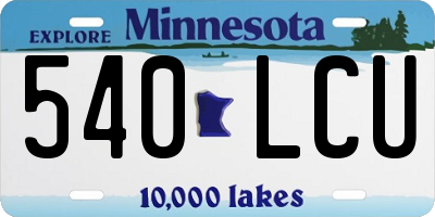 MN license plate 540LCU