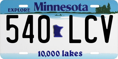 MN license plate 540LCV