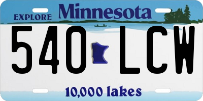 MN license plate 540LCW