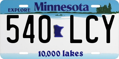 MN license plate 540LCY