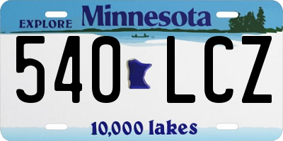 MN license plate 540LCZ
