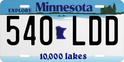 MN license plate 540LDD