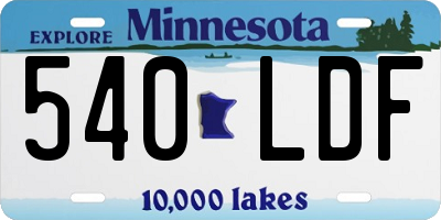 MN license plate 540LDF