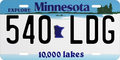 MN license plate 540LDG