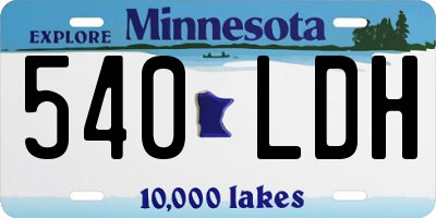 MN license plate 540LDH