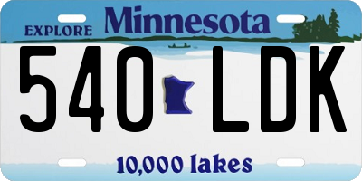 MN license plate 540LDK