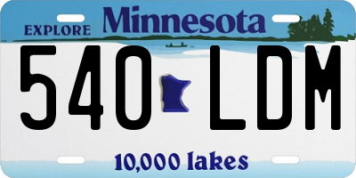 MN license plate 540LDM