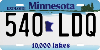 MN license plate 540LDQ