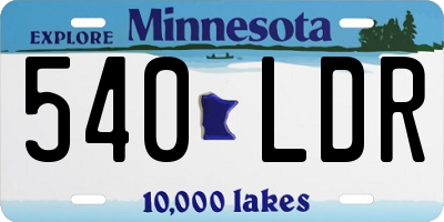MN license plate 540LDR