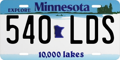 MN license plate 540LDS