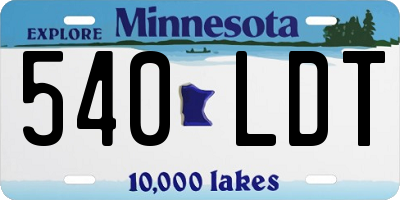 MN license plate 540LDT