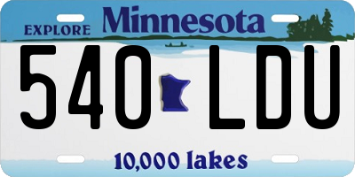 MN license plate 540LDU