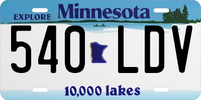 MN license plate 540LDV