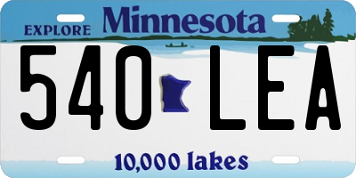 MN license plate 540LEA