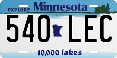 MN license plate 540LEC