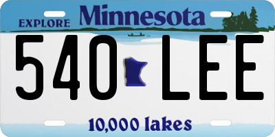 MN license plate 540LEE