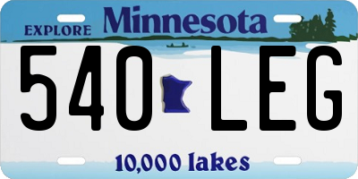 MN license plate 540LEG