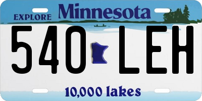 MN license plate 540LEH