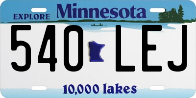MN license plate 540LEJ