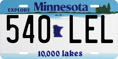 MN license plate 540LEL
