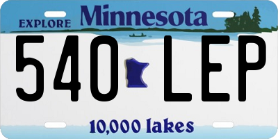 MN license plate 540LEP