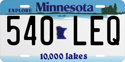 MN license plate 540LEQ