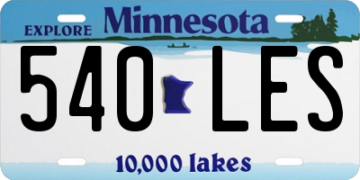 MN license plate 540LES