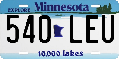 MN license plate 540LEU