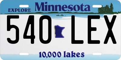 MN license plate 540LEX