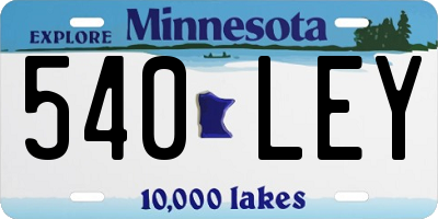 MN license plate 540LEY
