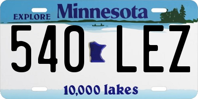 MN license plate 540LEZ