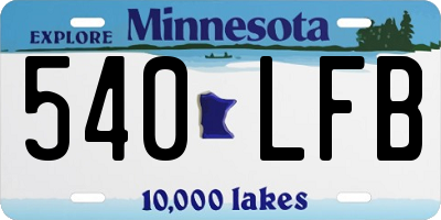 MN license plate 540LFB