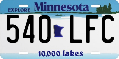 MN license plate 540LFC