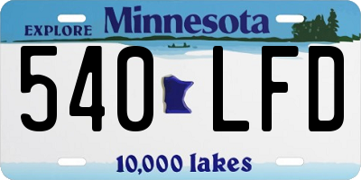 MN license plate 540LFD