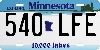 MN license plate 540LFE