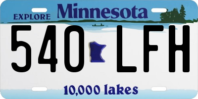MN license plate 540LFH