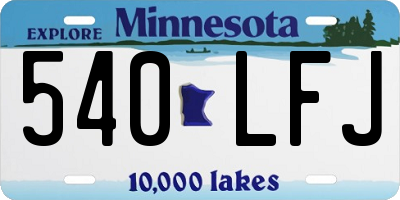 MN license plate 540LFJ