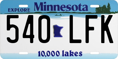 MN license plate 540LFK