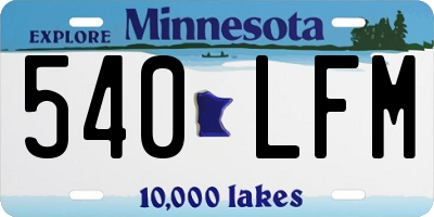 MN license plate 540LFM
