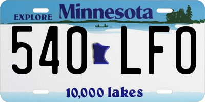 MN license plate 540LFO
