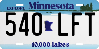 MN license plate 540LFT