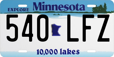 MN license plate 540LFZ