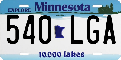 MN license plate 540LGA