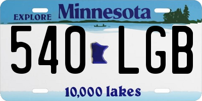 MN license plate 540LGB