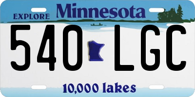 MN license plate 540LGC