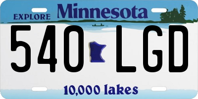 MN license plate 540LGD