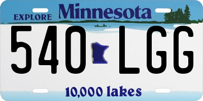 MN license plate 540LGG