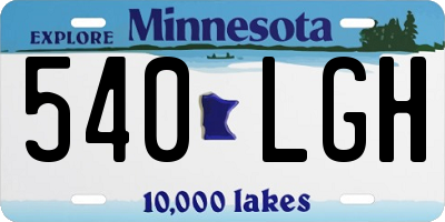 MN license plate 540LGH