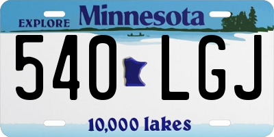 MN license plate 540LGJ