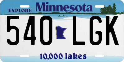 MN license plate 540LGK